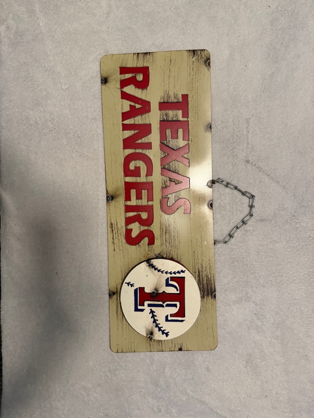 Red and Cream Wall Plaque by